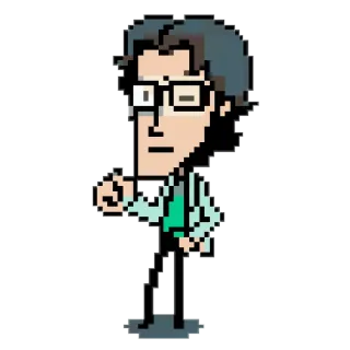 😉 pixel art, character, glasses, cartoon, man telegram sticker