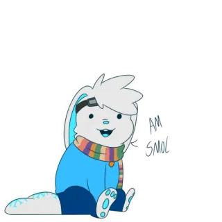 🔍 AM SMOL bunny, cartoon, small, cute, animal, scarf telegram sticker
