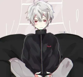 🤍 anime, boy, character, cartoon, cute, drawing whatsapp sticker