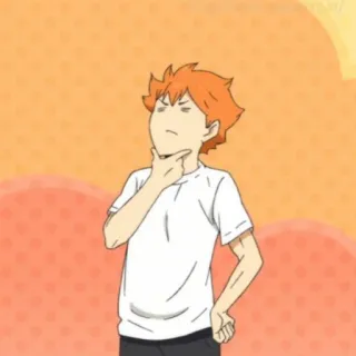 ☀️ Hinata Haikyuu!! anime, character, thinking, haikyuu telegram sticker