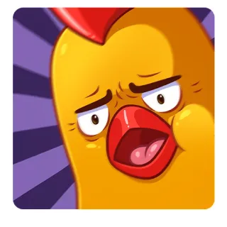 🙁 pollo, dibujos animados, gracioso, emoji, cara telegram sticker
