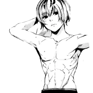 🥵 Anime, Mangá, Masculino, Abdômen, Torso, Personagem telegram sticker