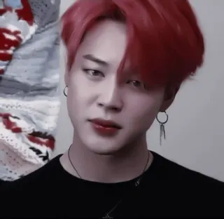 🀄 Jimin 지민, kpop, bts, 아이돌, 가수, 빨간머리 whatsapp sticker