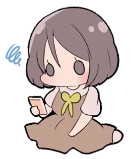 🙁 动漫女孩, 可爱, 卡通, 智能手机, 卡哇伊 telegram sticker