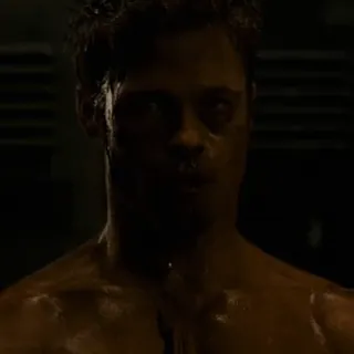😎 Tyler Durden Fight Club 파이트 클럽, 브래드 피트, 타일러 더든, 영화, 피, 폭력, 싸움 telegram sticker
