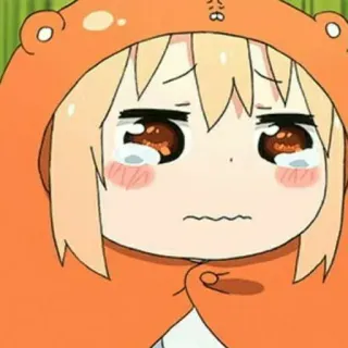 🧇 anime, triste, piangere, cartone animato, carino, ragazza, arancione telegram sticker