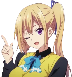 😉 アニメ, 女の子, 金髪, ウインク, 可愛い telegram sticker