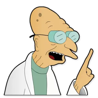 👆 Professor Farnsworth Futurama professore, farnsworth, futurama, cartone animato, scienziato telegram sticker