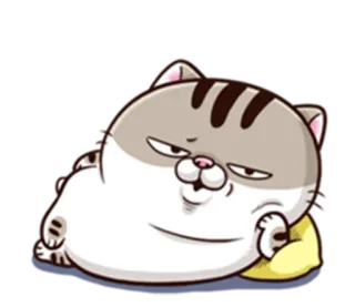 🤔 Katze, Aufkleber, niedlich, Cartoon, faul, schläfrig whatsapp sticker