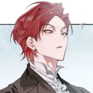 🥀 anime, man, portrait, red hair, suit telegram sticker