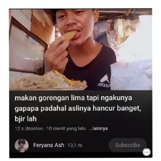 🍟 makan gorengan lima tapi ngakunya gapapa padahal aslinya hancur banget, bjir lah eating, fried food, meme, indonesian, vlog, funny, reaction telegram sticker