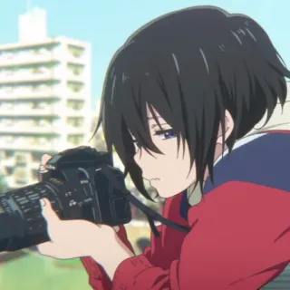🍓 anime, girl, camera, photography, portrait, woman telegram sticker