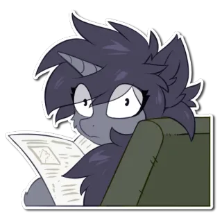 😐 漫画, ポニー, ユニコーン, 読書, ニュース, 新聞 telegram sticker