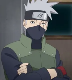 😐 Kakashi Naruto anime, cartoon, character, Kakashi Hatake, ninja telegram sticker