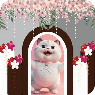 💐 cat, cute, flowers, pink, happy, pet, animal, sticker telegram sticker