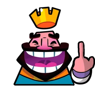 🖕 clash royale, roi, doigt d'honneur, emoji, jeu whatsapp sticker