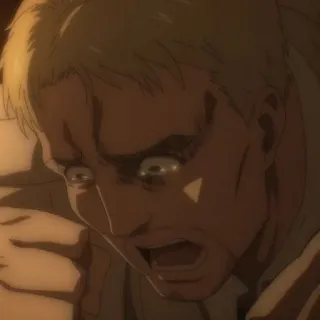 👾 Attack on Titan アニメ, 泣く, 困る, 悲しい, 顔 whatsapp sticker