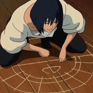 😌 Howl Howl's Moving Castle Anime, Das wandelnde Schloss, Studio Ghibli, Magie, Zeichnung, Zauberer telegram sticker