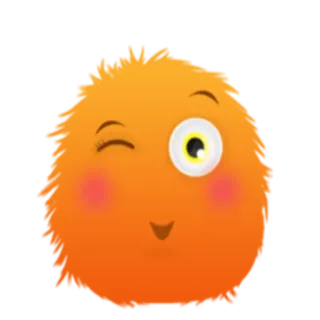 😉 carino, soffice, che fa l'occhiolino, arancione, personaggio telegram sticker