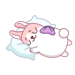 💤 conejo, durmiendo, enfermo, lindo, almohada, dibujos animados telegram sticker