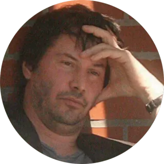 🤦‍♂️ Keanu Reeves คีอานู รีฟส์, นักแสดง, คนดัง, เศร้า, ครุ่นคิด, มีม telegram sticker