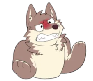 🏞 Wolf, Cartoon, Wütend, Frustriert, Charakter, Fellwesen telegram sticker