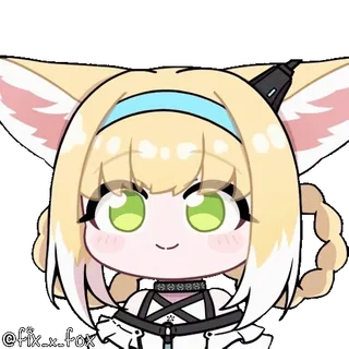 ☺️ @fix_x_fox Anime, Orejas de zorro, Chibi, Personaje, Ilustración, Pegatina whatsapp sticker