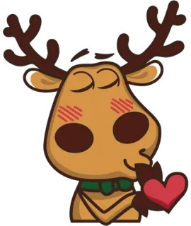 😘 มูส, สัตว์, หัวใจ, ความรัก, น่ารัก, การ์ตูน, สติกเกอร์ telegram sticker