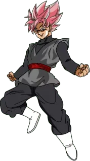 ⚫ Goku Black Dragon Ball Super Anime, Vilão, Saiyajin, Cabelo Rosa, Malvado telegram sticker