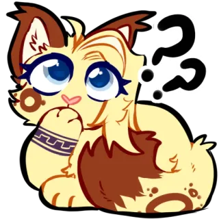 🤨 cat, cute, sticker, question marks, confused, animal telegram sticker