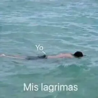 😭 Yo Mis lagrimas Person, Schwimmen, Wasser, Ozean, Tränen telegram sticker