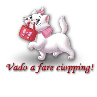 💸 Marie The Aristocats Vado a fare ciopping! кот, шопинг, мультфильм, анимированный, кошелек telegram sticker