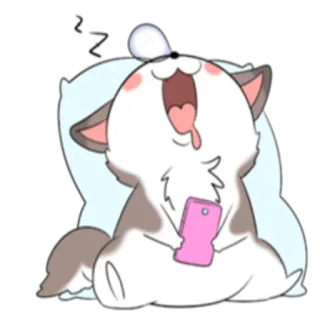 😴 cane, animale, cartone animato, carino, felice, adesivo telegram sticker