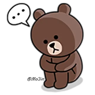 😞 Brown Bear Bär, traurig, denkend, Tier, Cartoon, niedlich telegram sticker