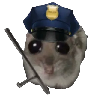 👮 경찰, 설치류, 모자, 경찰관, 경봉, 만화, 동물 whatsapp sticker