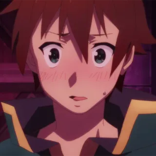 🛡 Kazuma Satou KonoSuba 动漫, 异世界, 奇幻, 英雄, 害羞 telegram sticker