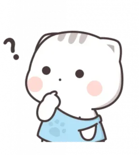 🍼 chat, mignon, question, réflexion, kawaii, sticker telegram sticker