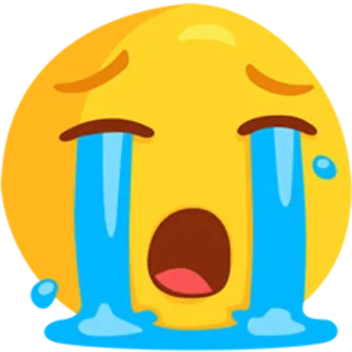😭 Émoji, Triste, Pleurs, Larmes, Contrarié, Émotion telegram sticker