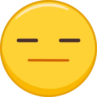 😑 Emoji, Sans expression, Neutre, Visage, Jaune, Humeur, Émotion telegram sticker