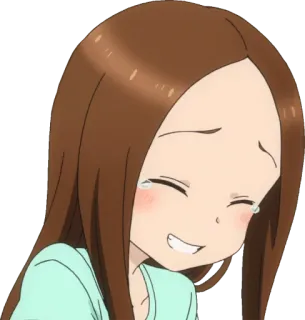 😂 Takagi Teasing Master Takagi-san anime, chica, llorando, lágrimas, triste, linda telegram sticker