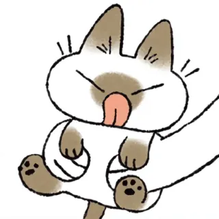 😝 cat, kitten, cartoon, siamese, licking, funny, animal, pet telegram sticker