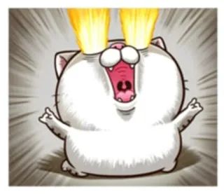 😎 Katze, Tier, Cartoon, Beleidigung, Stinkefinger, Feuer, Wut telegram sticker