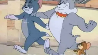 🤍 Tom and Jerry 만화, 고양이, 쥐, 개, 우정 telegram sticker