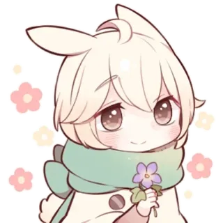 🌻 Anime, Lindo, Dibujo animado, Adhesivo, Flor, Personaje telegram sticker