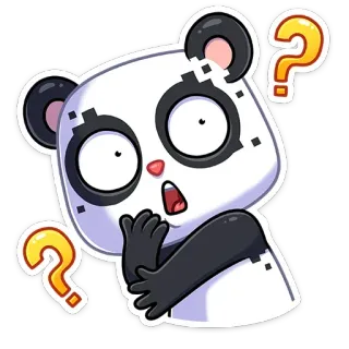 ❓ Panda, Point d'interrogation, Confus, Mignon, Animal, Expression whatsapp sticker