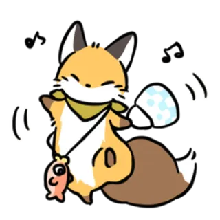 🚶 キツネ, 動物, 漫画, かわいい, キャラクター, 風変わり whatsapp sticker