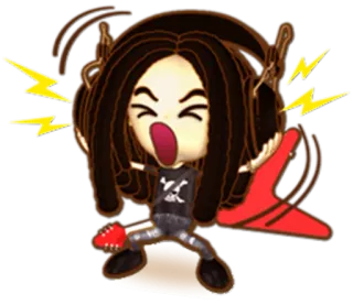🎸 guitar, music, rock, metal, cartoon, character telegram sticker