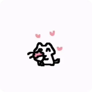 ❤️ cat, animal, cute, sketch, heart, love telegram sticker