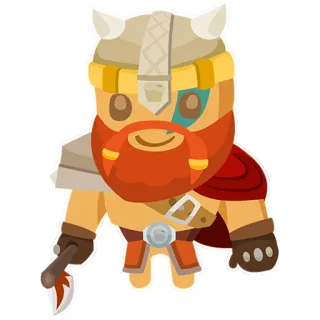 😊 Vikingo, Guerriero, Ascia, Elmo, Cartone animato, Arma, Nordico, Combattente telegram sticker