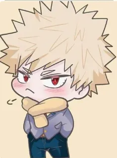 😇 Bakugo My Hero Academia anime, chibi, kawaii, bakugo, my hero academia telegram sticker